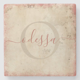 Personalisierter Monogramm-Stone-Untersetzer Steinuntersetzer