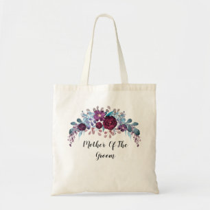 Personalisierter Monogramm-Text Wasserfarbe-Blume  Tragetasche