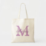 Personalisierter Monogramm Totbeutel | Lavendel li Tragetasche<br><div class="desc">Personalisierter Name Monogramm Totbeutel | Lavendel lila / lila Farbe. Elegantes Logo-Design mit mit Monogramm Buchstaben-Initialen. Niedliche Vintage Geschenkidee für Braut,  Blume Mädchen,  Trauzeugin und Brautmädchen bei Hochzeiten.</div>