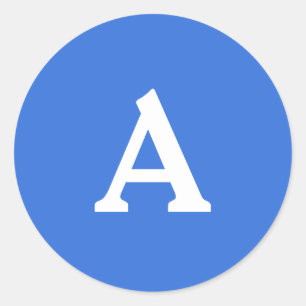 Personalisierter Monogramm-Umschlag Aufkleber blau