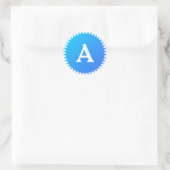 Personalisierter Monogramm-Umschlag Aufkleber blau (Tasche)