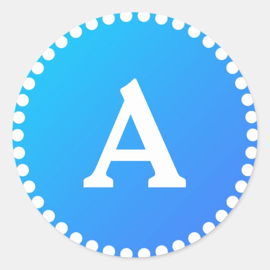 Personalisierter Monogramm-Umschlag Aufkleber blau (Vorderseite)