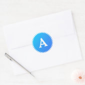 Personalisierter Monogramm-Umschlag Aufkleber blau (Umschlag)