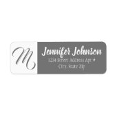 Personalisierter Monogramm-Umschlag für die graue (Vorne)