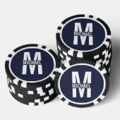 Personalisierter Monogramm- und Name-Schlüsselanhä Pokerchips (Stapel)