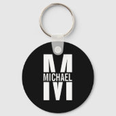 Personalisierter Monogramm- und Name-Schlüsselanhä Schlüsselanhänger (Vorderseite)