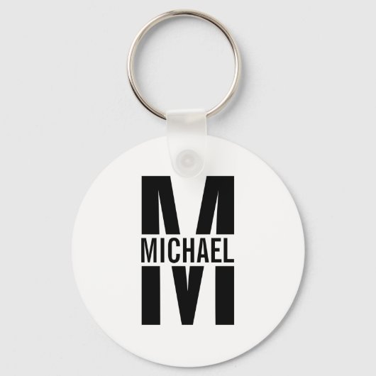 Personalisierter Monogramm- und Name-Schlüsselanhä Schlüsselanhänger (Vorderseite)