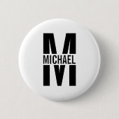 Personalisierter Monogramm- und Namens-Anstecker Button (Vorderseite)