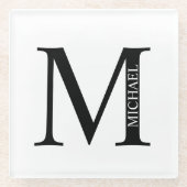 Personalisierter Monogramm-Untersetzer und Name Glasuntersetzer (Vorderseite)