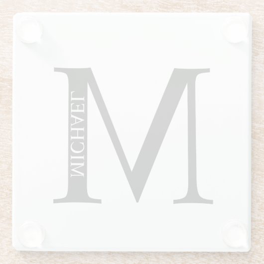 Personalisierter Monogramm-Untersetzer und Name Glasuntersetzer (Rückseite)