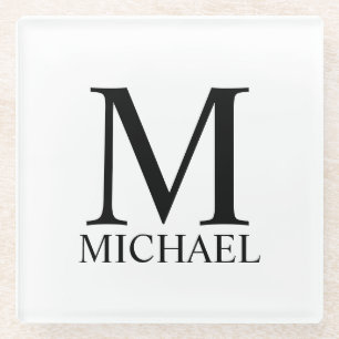 Personalisierter Monogramm-Untersetzer und Name Glasuntersetzer