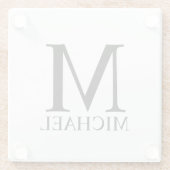 Personalisierter Monogramm-Untersetzer und Name Glasuntersetzer (Rückseite)