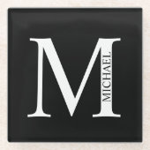 Personalisierter Monogramm-Untersetzer und Name Glasuntersetzer (Vorderseite)