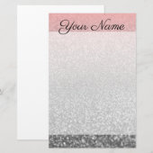 Personalisierter monogramm Vintager Glitzer glänzt Briefpapier (Vorne/Hinten)