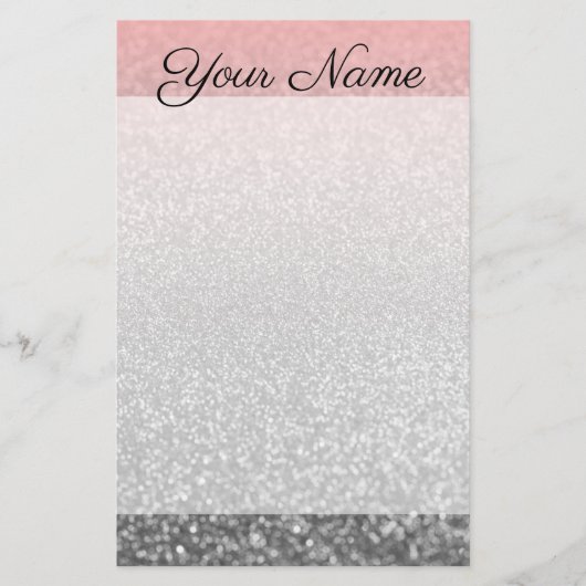 Personalisierter monogramm Vintager Glitzer glänzt Briefpapier (Vorderseite)