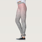 Personalisierter monogramm Vintager Glitzer glänzt Leggings (Links)