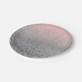 Personalisierter monogramm Vintager Glitzer glänzt Pappteller (Schrägansicht)