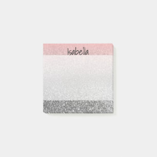 Personalisierter monogramm Vintager Glitzer glänzt Post-it Klebezettel
