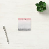 Personalisierter monogramm Vintager Glitzer glänzt Post-it Klebezettel (Büro)
