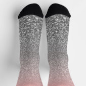 Personalisierter monogramm Vintager Glitzer glänzt Socken (Oben)