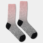 Personalisierter monogramm Vintager Glitzer glänzt Socken (Rechts)
