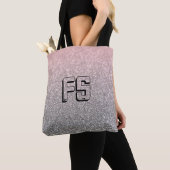 Personalisierter monogramm Vintager Glitzer glänzt Tasche (Von Nahem)