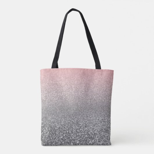 Personalisierter monogramm Vintager Glitzer glänzt Tasche (Rückseite)