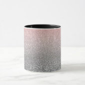 Personalisierter monogramm Vintager Glitzer glänzt Tasse (Zentrum)