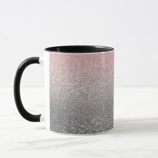 Personalisierter monogramm Vintager Glitzer glänzt Tasse (Links)