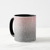 Personalisierter monogramm Vintager Glitzer glänzt Tasse (Vorderseite Links)