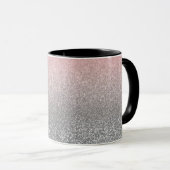 Personalisierter monogramm Vintager Glitzer glänzt Tasse (VorderseiteRechts)