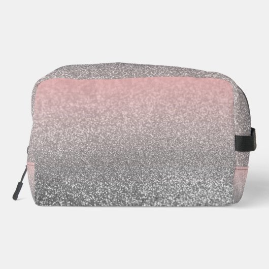 Personalisierter monogramm Vintager Glitzer glänzt Waschbeutel (Rückseite)