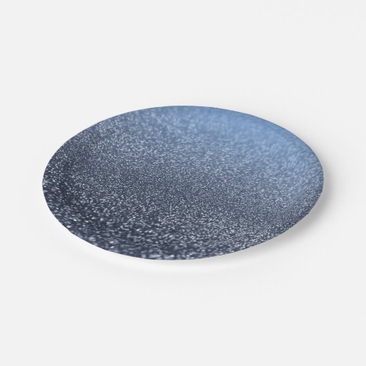 Personalisierter monogramm Vintager Glitzer leucht Pappteller (Schrägansicht)