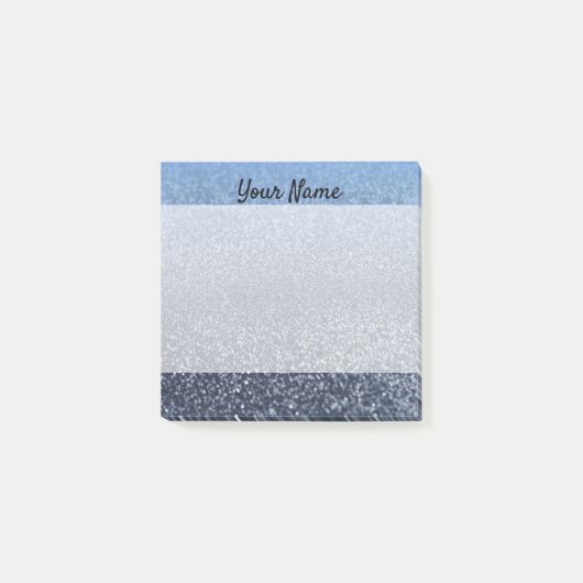 Personalisierter monogramm Vintager Glitzer leucht Post-it Klebezettel (Vorderseite)