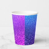 Personalisierter monogramm Vintager Glitzer-Schien Pappbecher (Rechts)