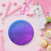 Personalisierter monogramm Vintager Glitzer-Schien Pappteller (Party)