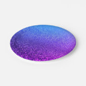 Personalisierter monogramm Vintager Glitzer-Schien Pappteller (Schrägansicht)