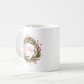 Personalisierter Monogramm-WeihnachtsWreath u. Kaffeetasse (Vorderseite Links)