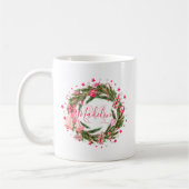 Personalisierter Monogramm-WeihnachtsWreath u. Kaffeetasse (Links)