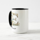 Personalisierter Monogramm-Wildblumen-Becher für F Tasse (Vorderseite Links)
