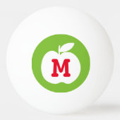 Personalisierter Monogrammgrünapfel Ping pong Ball Tischtennisball (Vorderseite)