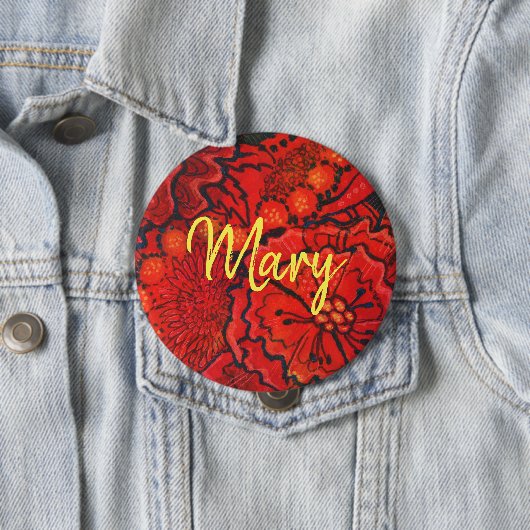 Personalisierter Monogrammname für Blume Button (Beispiel)