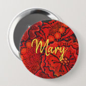 Personalisierter Monogrammname für Blume Button (Vorne & Hinten)