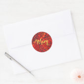 Personalisierter Monogrammname für Blume Runder Aufkleber (Umschlag)