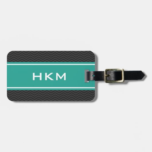 Personalisierter Monogrammreise-Gepäckumbau mit 3 Gepäckanhänger (Vorderseite horizontal)