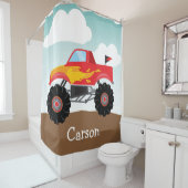 Personalisierter Monster-Lkw, Boys Duschvorhang (Beispiel)