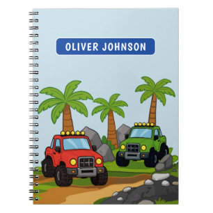 Personalisierter Monster-Truck-Jungen-Schulbedarf Notizblock