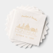 Personalisierter Montreal Wedding Napkins Gold Fos Servietten Mit Folie (Insitu (Gestapelt))