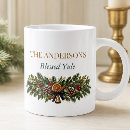 Personalisierter Moonlit Yule Winter-Sonnenwende-B Jumbo-Tasse