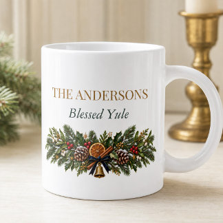 Personalisierter Moonlit Yule Winter-Sonnenwende-B Jumbo-Tasse